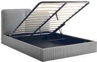 Vente-unique Bed met opbergruimte stof grijs 180 x 200 cm
