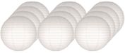 Merkloos / Sans marque Luxe witte bol lampionnen - 12x - dia 25 cm - Bruiloft, verjaardag, party feestartikelen/versiering in het wit