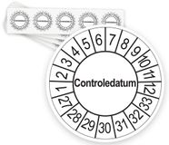 Merkloos / Sans marque Ricard Keuringsstickers Controledatum 2027 | 50 stuks, Ø 35 mm | Wit