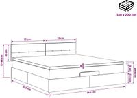vidaXL Ottoman Bed with Mattress Dark Brown 140 x 200 cm Fabric