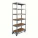 Merkloos Relaxdays Stellingkast - op wielen - 209 x 90 x 40 cm - zilver