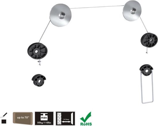 Maclean Brackets Vaste muurbeugel wandbeugel LED PLASMA TV 32-70 tot 50 kg Maclean