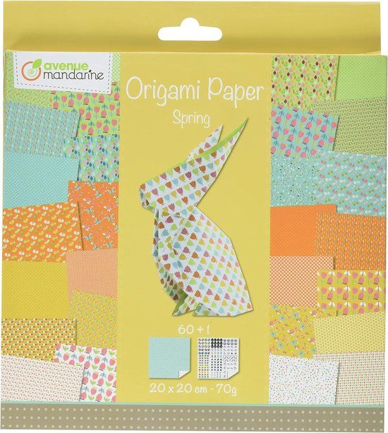 Clairefontaine Origami papier Spring, 60 vel, 70g, 20 x 20 cm, veelkleurig
