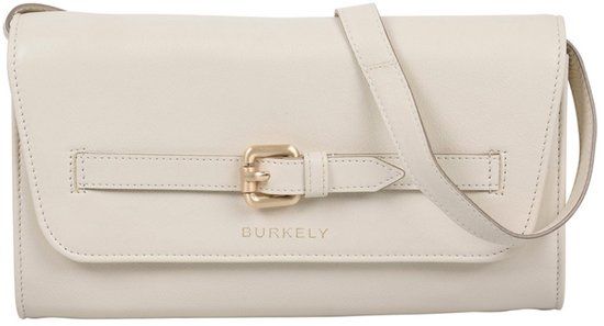 BURKELY Leren Crossbody Clutch Off White