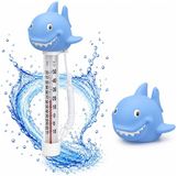 Bellatio Design Zwembad thermometer Funny - Haai - badthermometer - drijvend - kunststof - 25 cm