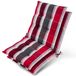 Beautissu Sun-NL Set van 2 Premium Lage Rugleuning Kussen 100x50 cm - UV-bestendig & 8cm Dik Kussen Tuinstoelkussen Antislip Bevestigingsbanden Stevige Stof Antraciet Rood Gestreept