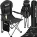 tectake® Campingstoel - Kampeerstoel - Opvouwbare stoel - Inclusief bekerhouder, opbergvak en draagtas - Luxe outdoorstoel - Glampingstoel
