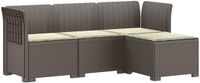 vidaXL 4-Zitter Tuin Sofa met Kussens Rattan Look PP Lichtgrijs