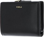FURLA Leren Portemonnee Nuvola Compact Wallet Nero Zwart