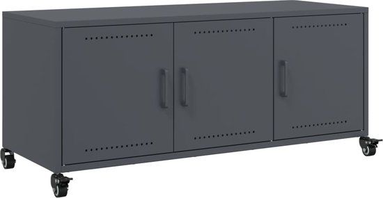 vidaXL Tv-meubel - 100,5x39x43,5 cm - Staal - Antraciet