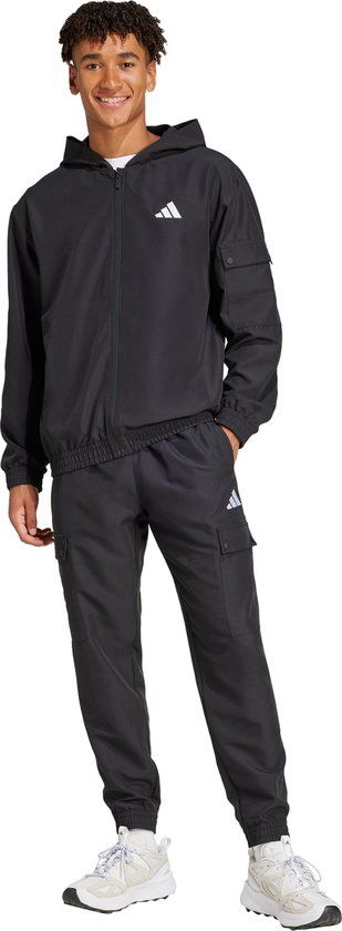 adidas Sportswear Woven Cargo Trainingspak Heren Zwart L
