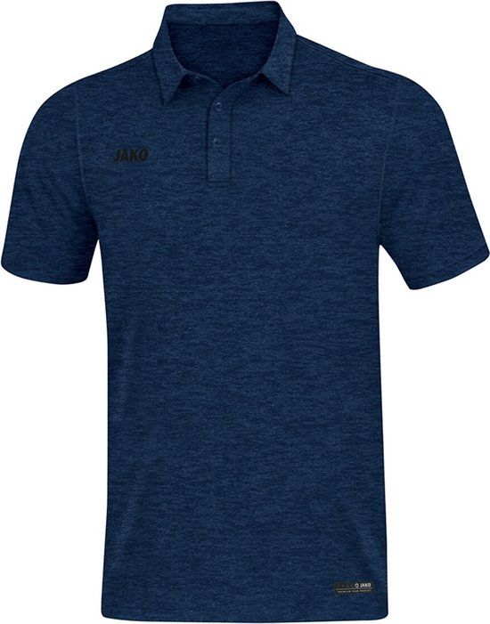Jako Polo Premium Basics Marine Blauw Gemeleerd Maat 2XL