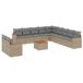 vidaXL 11-delige Tuinset met Kussens, Poly Rattan, Beige