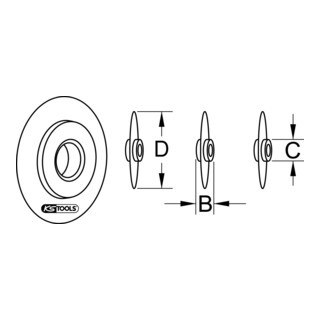 KS Tools KS Tools vervangend snijwieltje voor pijpsnijder, metaal, Ø 23 mm Aantal:1