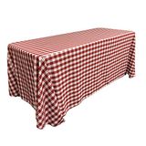 LA Linen Poly Geruit Rechthoekig Tafellaken, 90 bij 132-Inch, Rood/Wit
