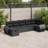 Maison Exclusive - Salon de jardin 7 pièces avec coussins, rotin synthétique noir
