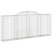 vidaXL Gabion met hoge boog, 300x30x120/140 cm, verzinkt staal