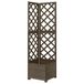 VidaXL Latwerkplantenbak hoekmodel 40x40x150 cm vurenhout grijs