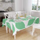 Bonamaison Tafelkleed, Anti-Mold, Sneldrogend, Waterdicht, 100% Polyester Tafellaken, Petroleum Groen, Wit, 140 x 160 Cm