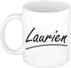 Bellatio Decorations Laurien Naam koffiemok - beker - met sierlijke letters - wit
