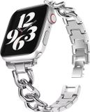 Strap-it luxe stalen horlogeband - zilver - Chain schakel bandje voor Apple Watch 38/40/41/42mm