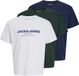 JACK & JONES T-shirts homme - lot de 3 - Navy Blazer - Coton - Taille S