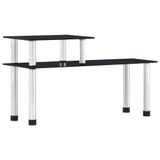 vidaXL Keukenschap 45x16x26 cm gehard glas zwart