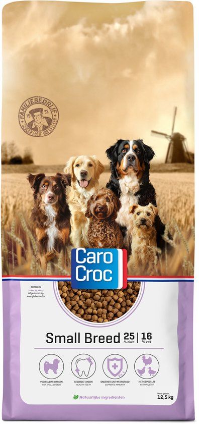Carocroc Small Breed Vlees&Gevogelte&Rijst - Hondenvoer - 12.5 kg