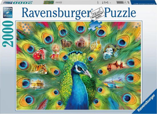 Ravensburger Land of the Peacock - 2000 Piece Jigsaw Puzzle - Adult Puzzle