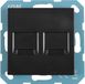 ION Industries V1/J1 prise encastrable - TV/CAT6 - droit - noir mat