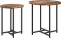 vidaXL Bijzettafelset 2 st gerookt eiken en zwart 50 x 50 x 50 cm