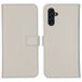Selencia Étui portefeuille en cuir véritable Samsung Galaxy A13 (5G) / A04s - Beige - Étui à rabat