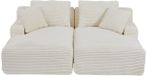 Vente-unique DONILIA canapé 3 places assise profonde et assise confortable en velours côtelé beige à larges côtes