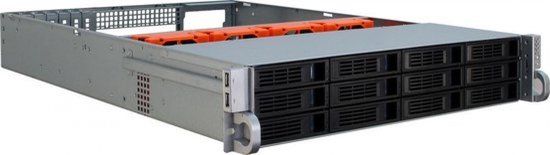 Inter-Tech IPC 2U-2412 Rack Zwart, Zilver