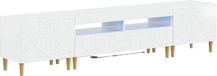 vidaXL 3-delige LED TV-kast DELFT Hoogglans Wit Bewerkt hout