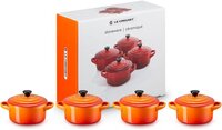 Le Creuset Aardewerken Mini Braadpan Set - Oranjerood - 4 stuks