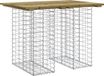 vidaXL Banc de jardin conception mur de gabions 100x70x72 cm bois imprégné - Brun foncé