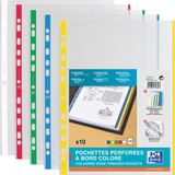 Elba Oxford Insteekhoes A4 met gekleurde rand, PP, blauw, 10 stuks
