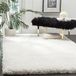 Safavieh Shag Tapijt voor woonkamer, eetkamer, slaapkamer - Luxe Shag Collection, hoge pool, ivoor, 122 x 122 cm