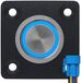 ProRide Interrupteur à bouton-poussoir en métal Panneau encastrable 12V OFF-(ON) - 22mm - avec câble de connexion - Étanche aux éclaboussures - 12V/24V - Indicateur LED Bleu