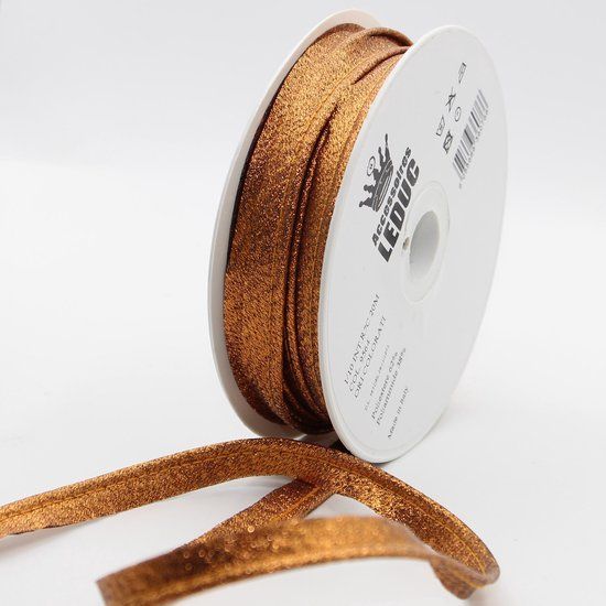 20 Meter Lurex Paspel/Piping Biaisband - Koper - 10 mm - ACCESSOIRES LEDUC