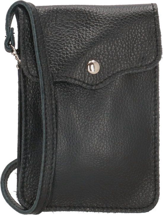 Charm London Elisa Telefoontasje - 100% Leer - Zwart