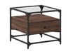 Maison Exclusive - Table basse avec plateau en verre, marron, aspect chêne, 50x50x45 cm, acier