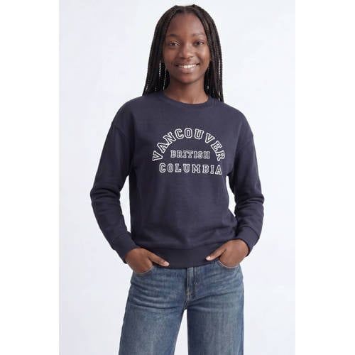 JJXX GIRL sweater met tekst - donkerblauw