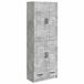 vidaXL - Kast - Set - 2 - st - Betongrijs - Bewerkt - hout