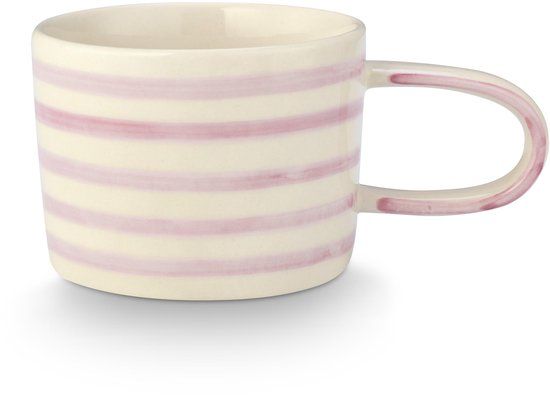 VT Wonen Mok Stripes Lila Keramiek 350 ml