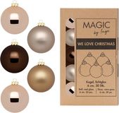 Inge-glas Inge Christmas Goods kerstballen - 30x stuks - bruin tinten - glas - 6 cm