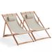 Oviala - Set de 2 chaises longues eucalyptus gris clair taupe