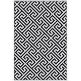 Outsunny Buitentapijt voor Terras Kamperen 52 x 243 cm Zwart+Wit | Kunststofftapijt met Dubbelzijdig Ontwerp, Waterafstotend Balkontapijt