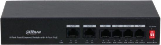 Dahua PFS3006-4ET-36 4-poorts 802.3af/at PoE switch met 2 uplink poorten en 250m PoE bereik